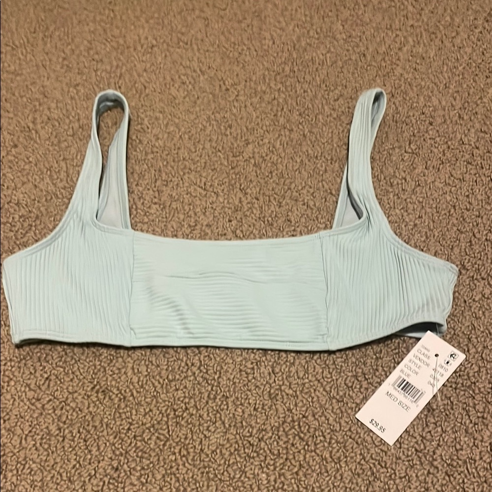 PacSun Blue Bikini Top with Ribbed Texture